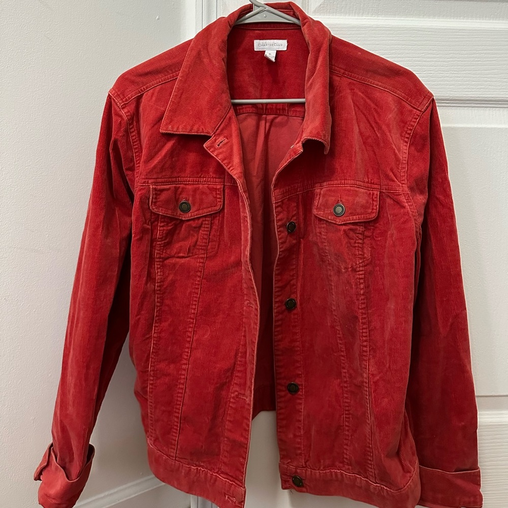 Charter Club Red Jacket —— Size XL (Fit S) —— Color Red